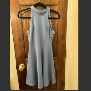 Blue Halter Cocktail Dress